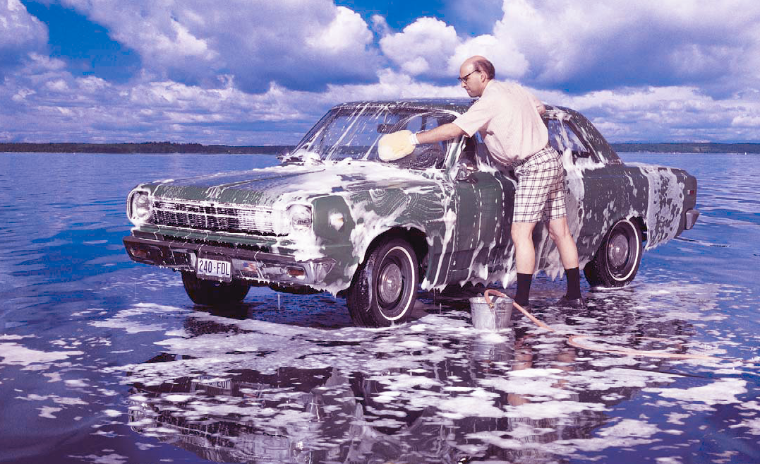 When you're washing a car in a driveway, you're not just washing a car in a driveway.